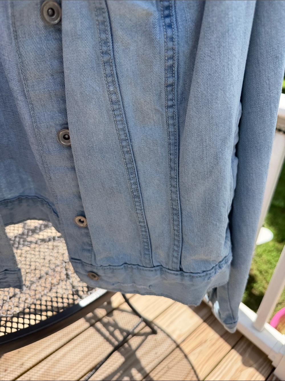STYLUS Distressed Light Blue Denim Trucker Jacket - Picture 5 of 8